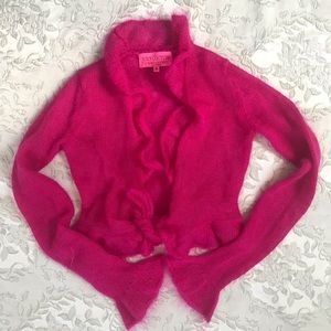 Cute pink mohair ruffle tie sweater Juicy Couture
